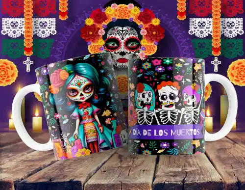 vectores plantilas CATRINA,DÍA DE MUERTOS,HALLOWEEN,